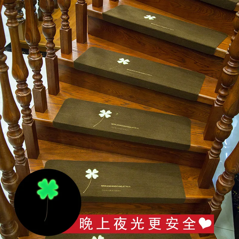 LOUTASI 5pcs Four-leaf pattern Stair Carpet Sets Slip Resistance Stair Mats Step Rugs Safe Treads Soft Carpets Home Decoration LOUTASI 5pcs Four-leaf pattern Stair Carpet Sets Slip Resistance Stair Mats Step Rugs Safe Treads Soft Carpets Home Decoration