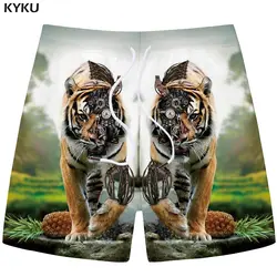 2019 летние большие размеры 5XL тигровые шорты мужские музыкальные повседневные короткие брюки карго животных 3d печатных шорты пляжные леса