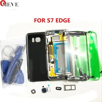 

Full Housing Case Back Cover + Front Screen Glass Lens + Middle Frame For Samsung Galaxy S7 edge G935 G935F Complete Parts
