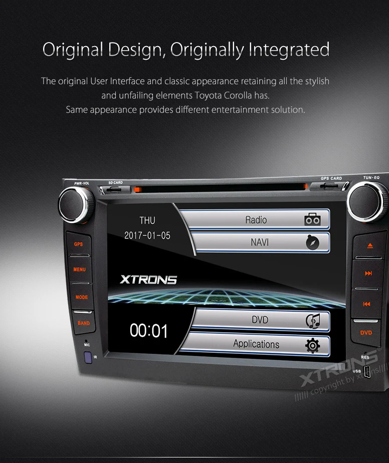 Sale XTRONS 8 inch 2 din Car DVD Player GPS Navigation Steering Wheel Head Unit MP4 Radio For Toyota Corolla 2007 2008 2009 2010 2011 2
