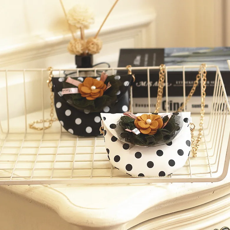 

10PCS Korean Children's Mini Clutch Purse 2019 Cute Dot Kids Princess Cross Body Bags Handbag Baby Girls Flower Messenger Bag