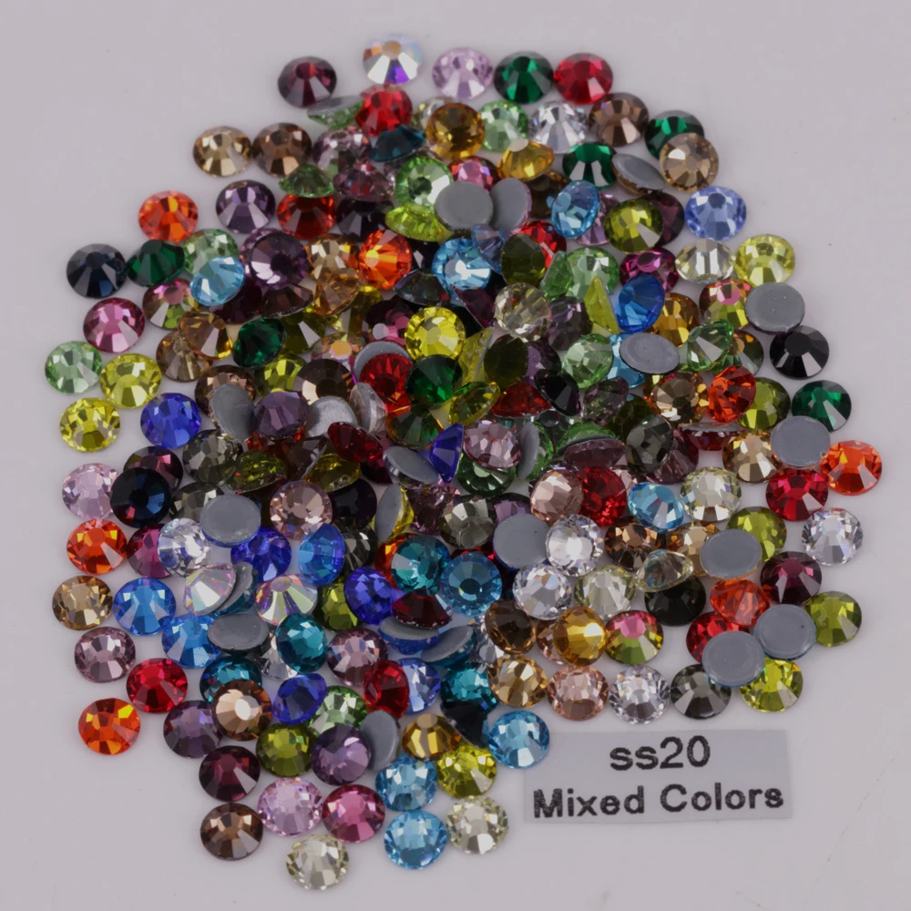 

1440pcs/Lot, High Quality ss20 (4.8-5.0mm) Mixed Colors Hotfix Rhinestones / Iron On Flat Back Crystals