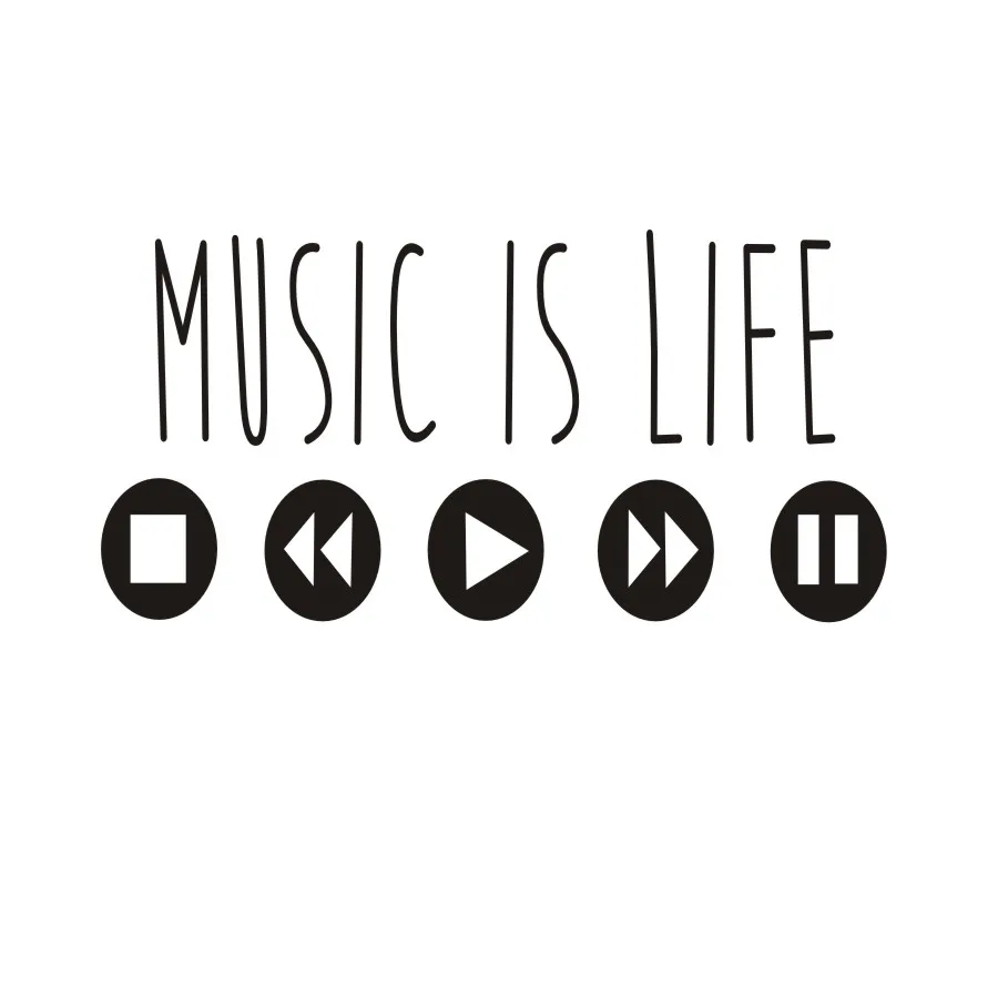 Vinyl Wandtattoos Musik Ist Leben Musik Zitate Wandaufkleber Fashion Art Aufkleber Musik Equalizer Klebstoff Wand Wohnkultur