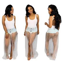 Joiekuno Твердые High street fashion женские длинные юбки bodycon пикантные женские Modis деним и кружево Вечерние Buttoms MDY164