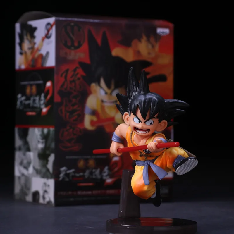 

16cm PVC Dragon Ball Action figure Son Goku Childhood Kakarotto Hand do Car Furnishing Articles Model Holiday Gifts Ornament