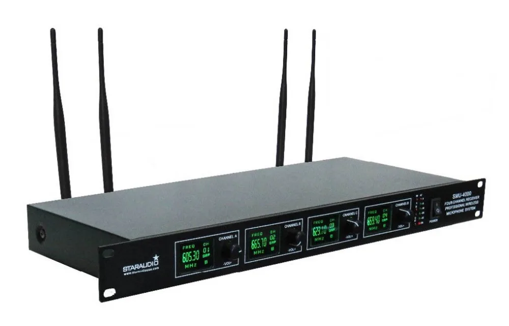 4ch microphone system wireless pa dj stage handheld mic