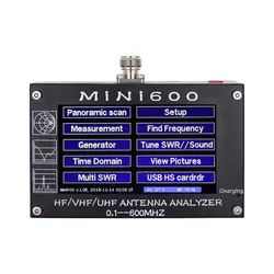 Антенный счетчик MINI600 HF/VHF/UHF антенный тестер MINI-600 частота 0,1-600 МГц с 4,3 "TFT lcd сенсорный экран антенный анализатор