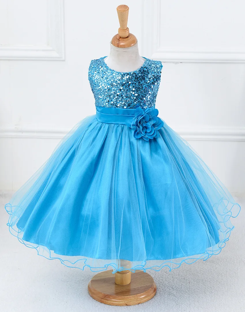 Лидер продаж, платье с цветочным узором и блестками для маленьких девочек праздничное платье принцессы детская одежда 9 цветов, платье с цветочным рисунком для девочек от 3 до 14 лет