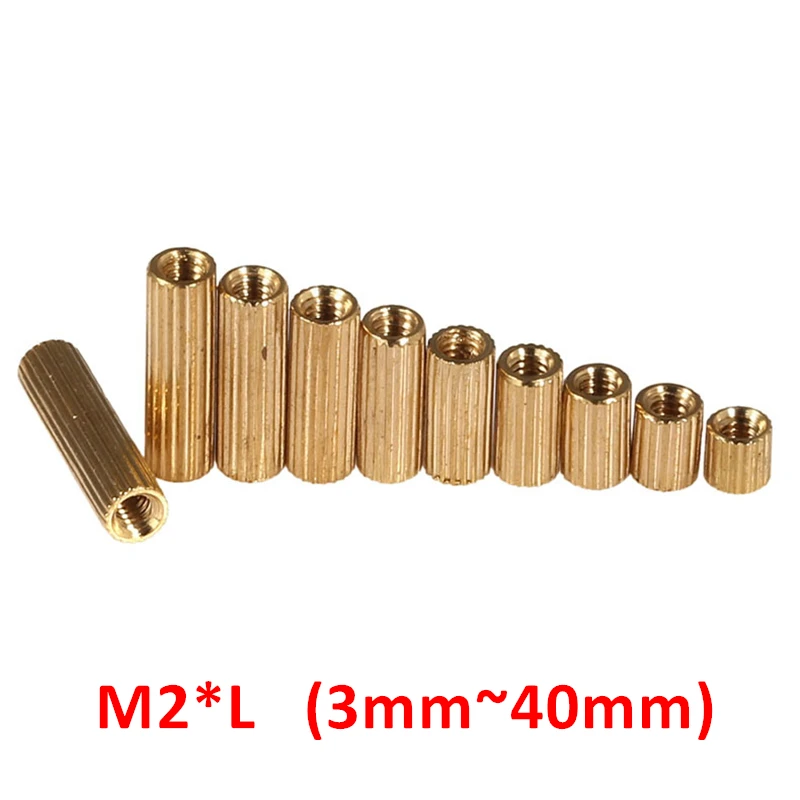 50pcs M2*L(3 40mm) Brass Round standoff spacer Female female M2