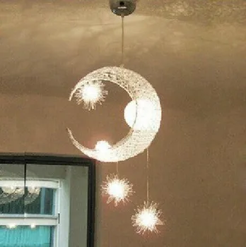 

Children lamp Chandelier lamps The bird's nest aluminium wire lamp Aluminum moon Chandeliers lights hand knitting XXZSP5 zzp