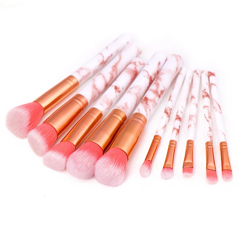 

10pcs Marble Patten Makeup Brush for Cosmetic Powder Foundation Eyeshadow Lip Make up Brushes Set Beauty Tool maquiagem