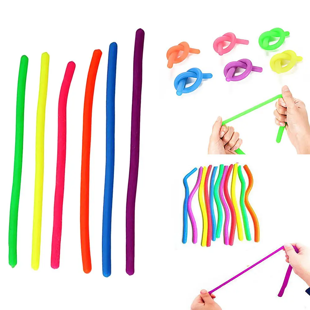 

5pcs Hand Hyperflexion Stretchy Antistress Jokes Noodle Rope Toy Decompression Toys String Fidget Squeeze Fun Toy Funny Gift
