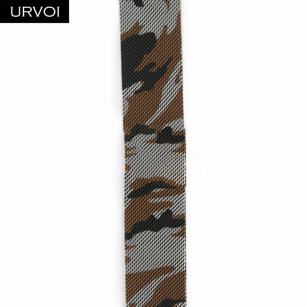 URVOI Milanese loop for Apple Watch series 5 4 3 2 1 band strap for iwatch 40 44mm stainless steel Magnetic buckle with adapter - Цвет ремешка: Desert Camo