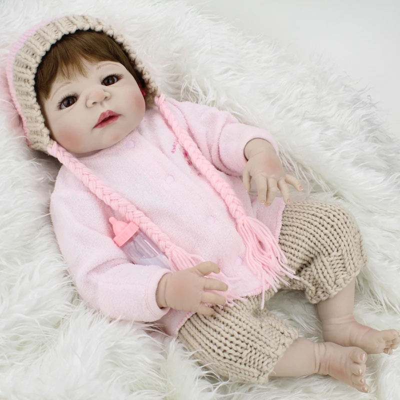 22 Inch Silicone Reborn Baby Dolls Kids Toys for Girls Collectible Soft Vinyl Doll Baby Alive Doll for New Year Christmas Gifts 22 Inch Silicone Reborn Baby Dolls Kids Toys for Girls Collectible Soft Vinyl Doll Baby Alive Doll for New Year Christmas Gifts