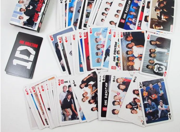 

Free shipping 54pcs/set collective pop star UK band one direction poker celebrity 1D 1 direction playing cards novelty presents