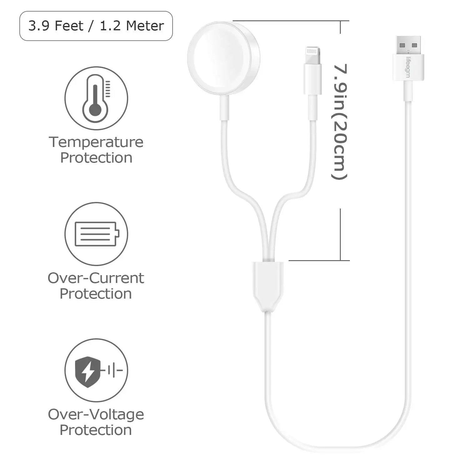 Совместимость с зарядным устройством iWatch, 2 в 1 iPhone Apple Watch зарядное устройство, портативный кабель, совместимый с Apple Watch Series 4/3/2/1