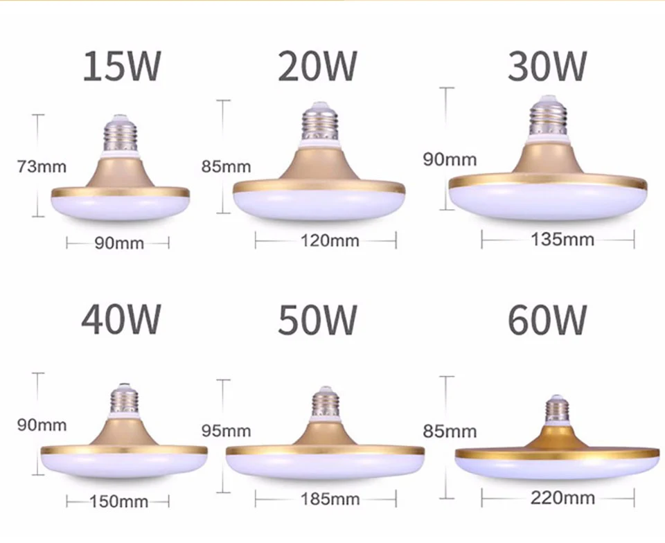 Лампа в виде НЛО энергосберегающий светодиодный светильник 220V SMD 5730 светодиодный лампы E27 B22 15 Вт, 20 Вт, 30 Вт, 40 Вт, 50 Вт, 60 Вт НЛО светодиодный лампы светильник Лампада LED для дома