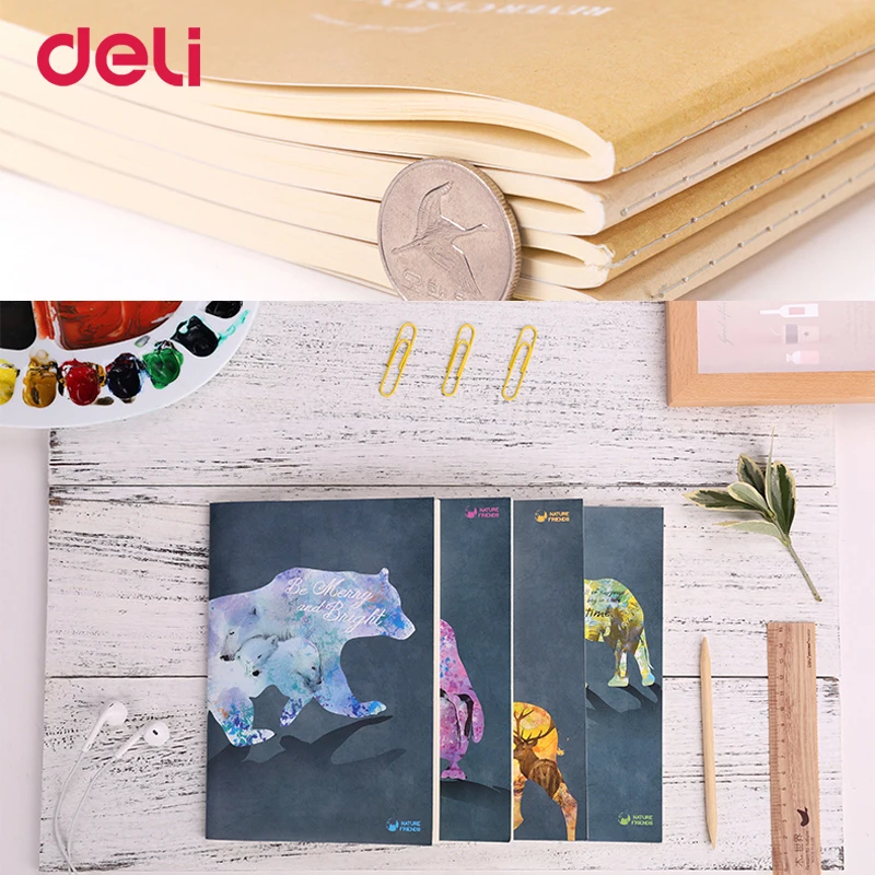 Deli 2018 модные блокноты A5 с милыми животными и фруктами для школы дневник