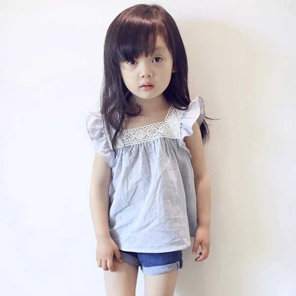 

Fashion Summer Toddler Baby Girls Casual Lace Splicing Shirt Cotton Soft Blouse Tops