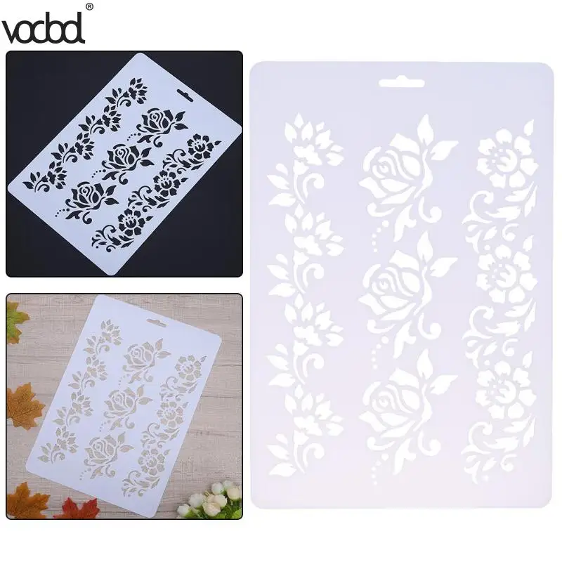 

Hot DIY Craft Roses Flower Layering Plastic Stencils Scrapbooking Painting Stamps Album Decorative Embossing Paper Card Crafts