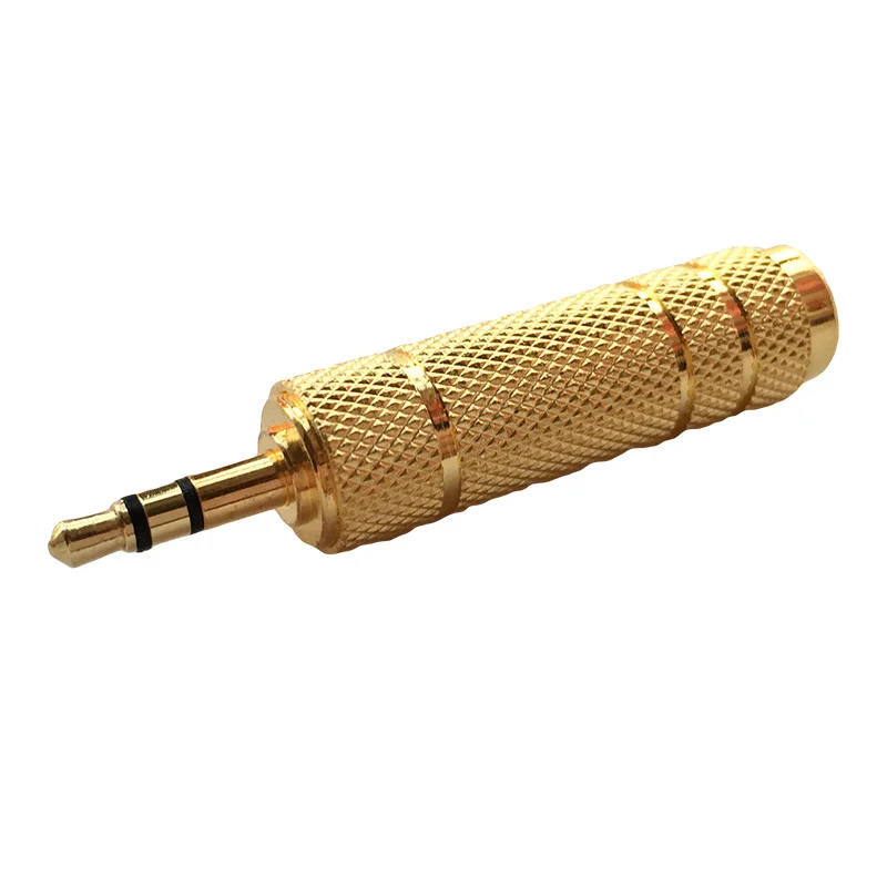 APM Adaptateur Jack 3,5 Mm Stereo//Femelle 6,35 Mm Stereo Adapt Gold