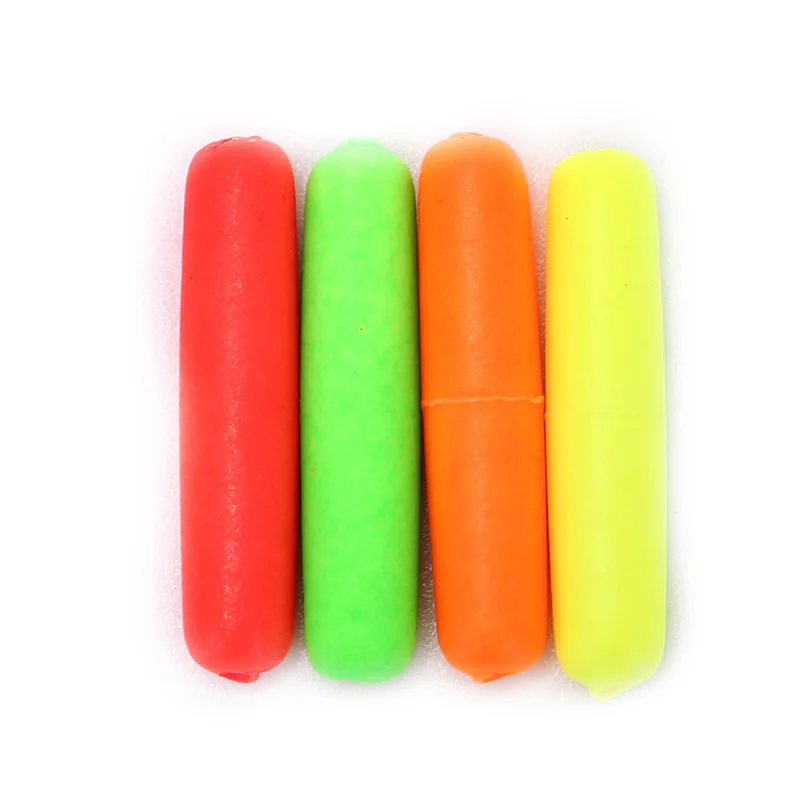 

10pcs Small foam Cylinder Rig Float Fishing Float Tip Visual Beans Red Orange Yellow Green Stops Terminal Accessories