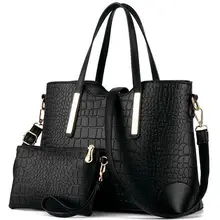 Nouveau 2017 femmes sacs à main en cuir sac à main crocodile sac bandoulière épaule messenger sacs d’embrayage fourre-tout + sac à main 2 ensembles sac QT-326