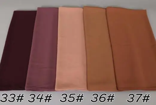 Большие размеры для женщин высокое качество пузырь шифоновый однотонный шали Хиджаб зимние мусульманские 45 цвет шарфы/шарф 180*85 см - Цвет: color 34