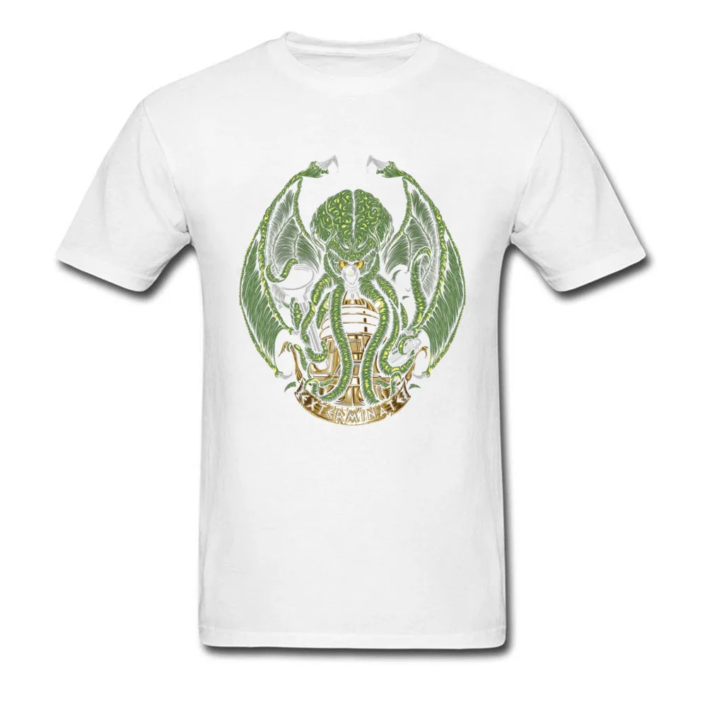 cthulhu exterminates 11406 Print T-shirts for Men All Cotton ostern Day Tops Tees Clothing Shirt Short Sleeve Hip Hop Crewneck cthulhu exterminates 11406 white
