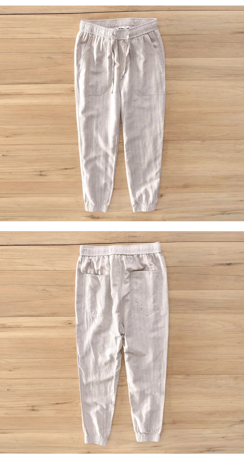 2019 Новое поступление летние тонкие мужские прямые повседневные льняные чистые длинные брюки деловые мужские брюки больших размеров