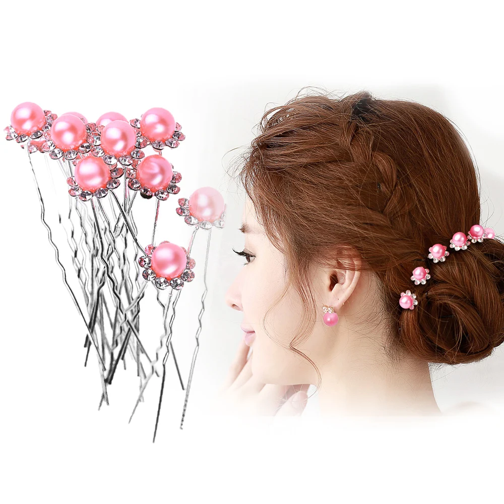 

20pcs/pack Hairpins Rhinestone Flower Hair Clips Women Wedding Bridal Hair Jewelry Bride Headdress Wedding Party Accessories