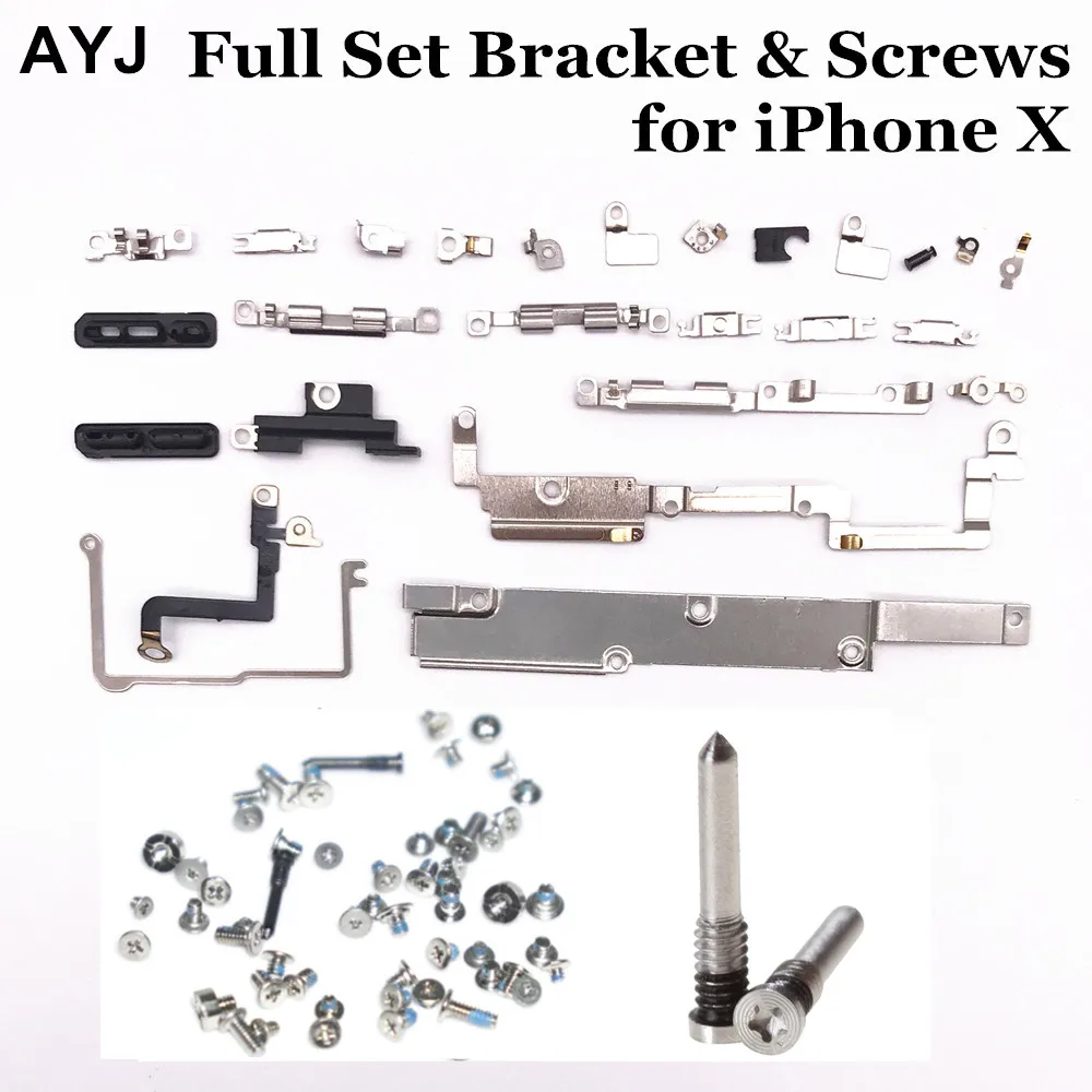 

AYJ Full Inner Metal Bracket Holder & Sets Screws Packs for iPhone X Shield Plate Set Kit Repair Replacement Spare Parts