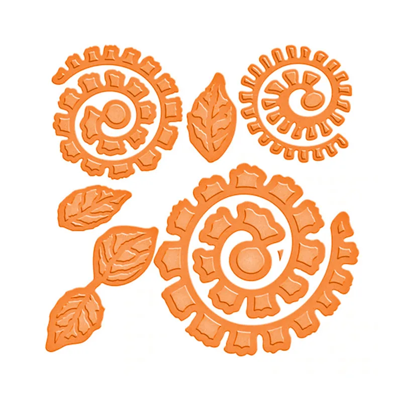 

Naifumodo Leaves Metal Cutting Dies Scrapbooking Spiral Craft Dies Card Making DIY Embossing Die Cuts Three-dimensional Flower