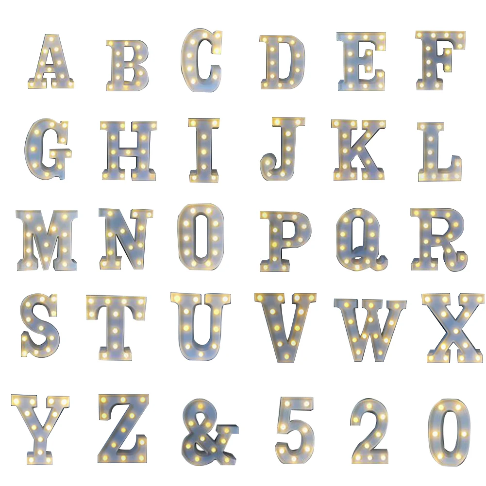 Letter Led Light Alphabet Night Lamp For Party Wedding Decor Wall Bed Room Bar Decoration K As Shown | Дом и сад