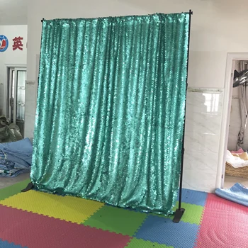 

1pc/lot 8*8ft (2.4*2.4m) Luxury Seamless sequin backdrop turquoise color for photo booth turquoise sequin curtain with pockets