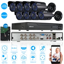 KKmoon 1080N цифровой видеорегистратор, система CCTV 8CH 1080 P AHD Водонепроницаемый ИК обнаружения движения, видеонаблюдения Камера видеонаблюдения Системы PAL Системы 1 ТБ HDD