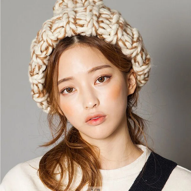 2016 Winter fashion knitted hats for women warm mix color beanie dress