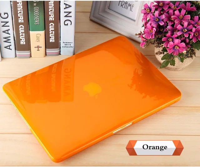 Анти-настоящая зернистая древесина/Кристальный чехол для ноутбука Apple MacBook Air Pro retina 11 12 13 15 для mac book Pro 13,3 15,4 дюймов с Tou - Цвет: crystal Orange