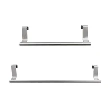 Home Kitchen Hanging Accessories Stainless Steel Wall-Mounted Towel Racks Pole Bathroom Towel Holder Household creative wall mounted bathroom roll paper towel racks home wall decoration solid wood paper towel racks bathroom accessories