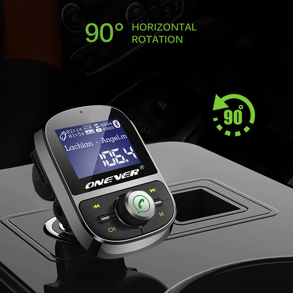 

ONEVER Car MP3 Player FM Transmitter Car MP3 Player 3.1A USB Bluetooth 4.1 Car MP3 Kit Support TF Card U Disk S AUX Out