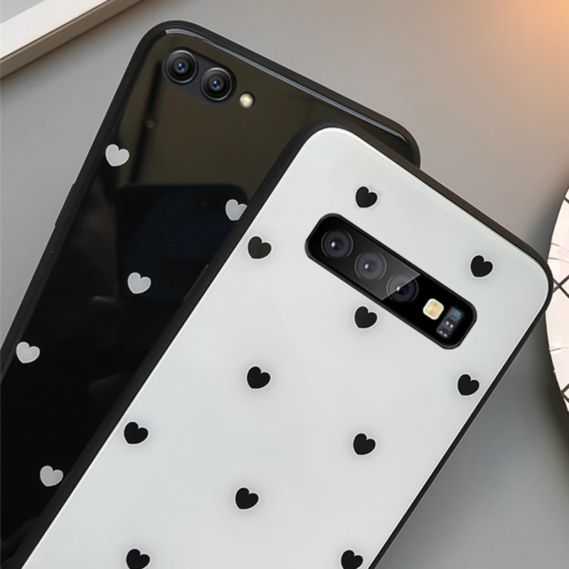 Чехол из закаленного стекла BONVAN для Samsung Galaxy s10 plus чехол с сердечком S10 Lite e