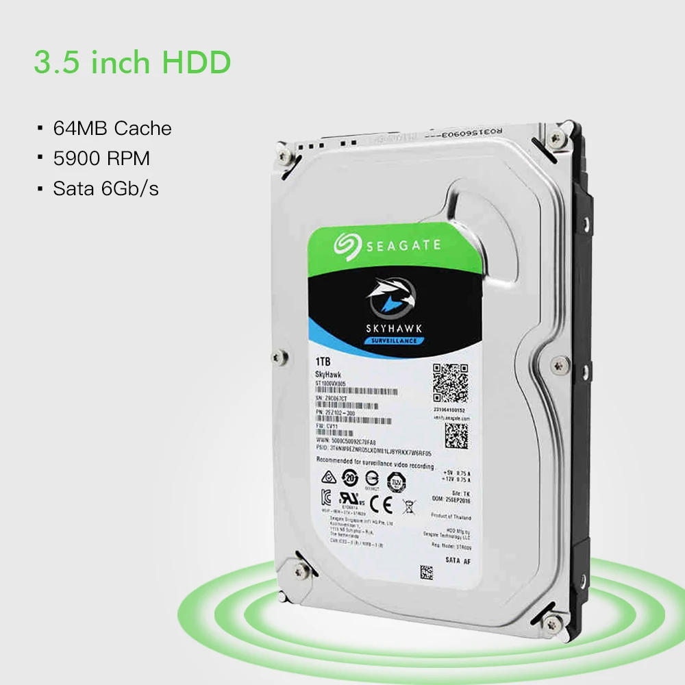  Disco Duro de vigilancia de vídeo de 1 TB HDD interno de Seagate 5900 RPM SATA 6 Gb/s 35 pulgadas c