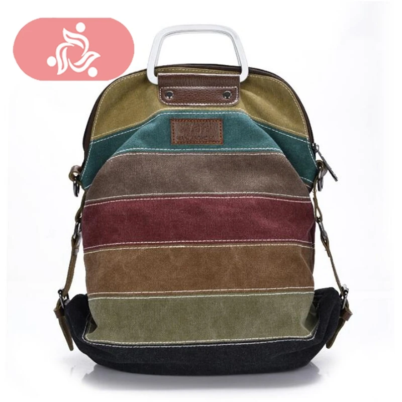 

New Canvas Bag Women Handbags Patchwork Multifunction Women Shoulder Bags Female Messenger Bag Ladies 2018 Autumn Purse Pouch
