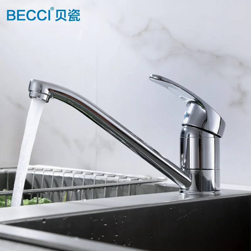 

Chrome Silver Kitchen Faucet Polished Single Handle Hole Bathroom Basin Faucet Deck Mount Sink Mixer Water Tap Robinet Cuisine
