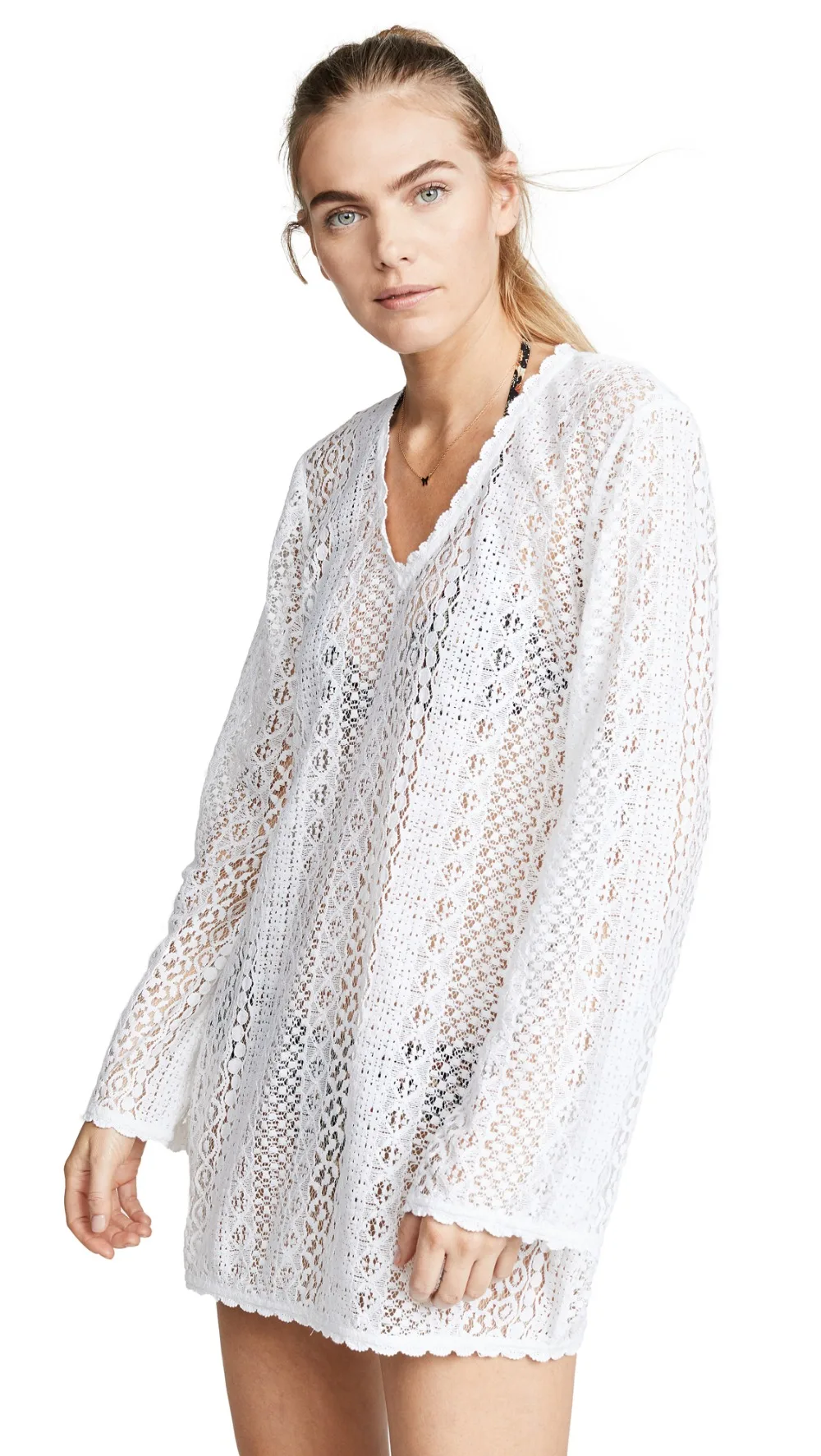 Women's Bathing Suit Cover Up Lace Crochet Pool Swim Beach Dress-3