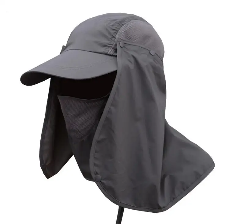 1pcs/lot Sun Caps Flap Hats 360 degree UV Protection Sun Hat Summer Men Women Sun Removable Neck Face Mask Head
