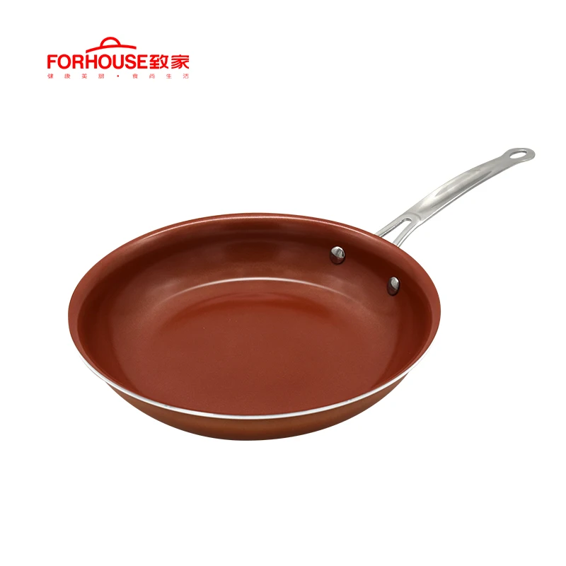 

10 Inch Non-stick Copper Frying Pan Ceramic Coating Aluminum Pots Baking Cooking Cake Pans for Induction Pan Cooker Wok