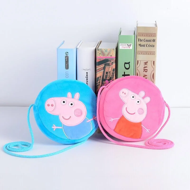 

Genuine Peppa Pig George pink Pig Plush Toys Kids Girls Boys Kawaii Kindergarten Bag Backpack Wallet Money Phone Bag Dolls
