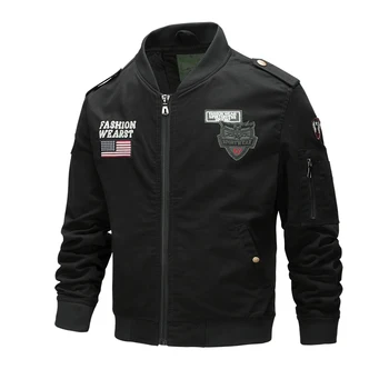 

New 2019 plus size m-4xl Spring and autumn Men's Jackets Military Pilot Jacket Outerwear Air Force Jacket Khaki black army green