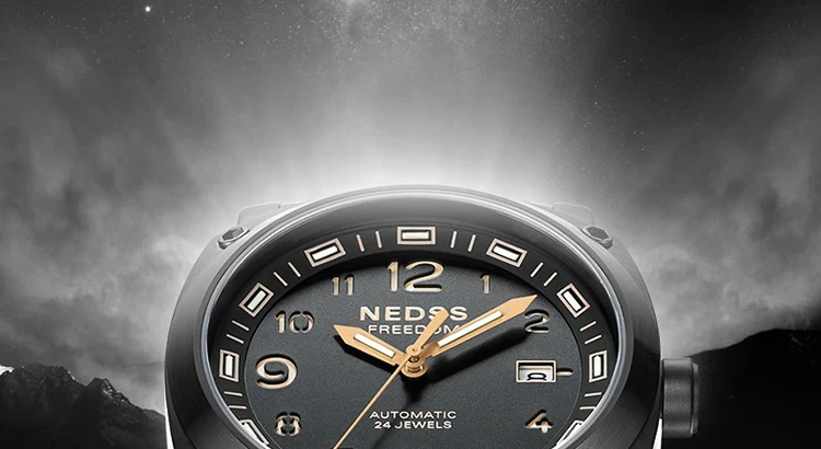 Роскошный бренд NEDSS Мужской Аналоговый автоматический механический календарь часы военный Тритий газ супер яркий светящийся на 25 лет